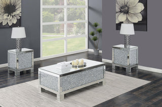 Gillian 3-piece Mirrored Coffee and End Table Set Silver