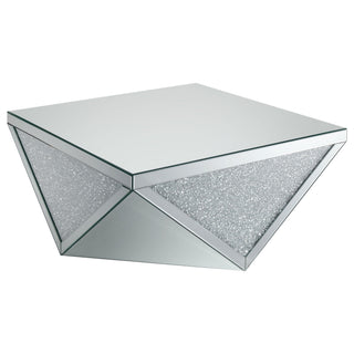 Amore 2-piece Mirrored Coffee and End Table Set Silver