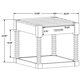 Meredith 1-drawer Rectangular Side End Table Coffee Bean
