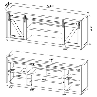 Brockton 2-door Engineered Wood 71" TV Stand Grey Driftwood