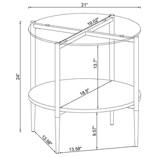 Cadee 2-piece Oval Coffee and End Table Set Chrome