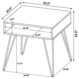 Fanning Engineered Wood Side End Table Golden Oak