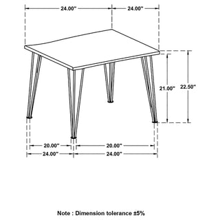 Zander Square Wood Top Coffee Table Natural Brown