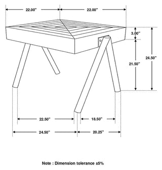 Avery Square Solid Mango Wood Side End Table Natural