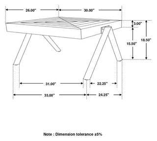 Avery Rectangular Solid Mango Wood Coffee Table Natural