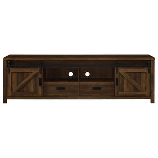 Madra 2-door Engineered Wood 79" TV Stand Dark Pine