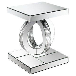 Breena Rectangular Mirrored Acrylic End Table Silver