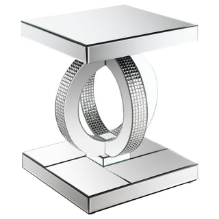 Breena 2-piece Mirrored Coffee and End Table Set Silver