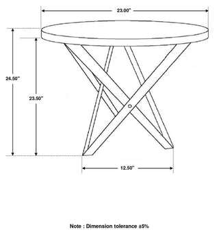 Zack Round End Table Smokey Grey and Black