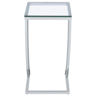 Cayden Rectangular Glass Top Sofa Side Table Chrome