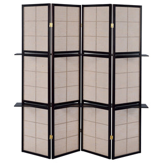 Iggy 4-Panel Room Divider Folding Shoji Screen Cappuccino