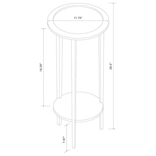 Kirk 1-shelf Round Wood Plant Stand Side Table Espresso