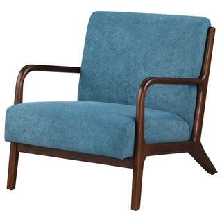 Foster Upholstered Wood Frame Accent Chair Peacock Blue