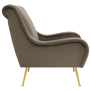Ricci Upholstered Saddle Arm Accent Chair Truffle