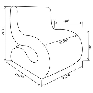 Ronea Boucle Upholstered Armless Curved Chair Charcoal