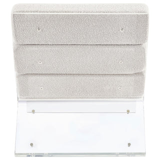 Serreta Boucle Upholstered Armless Acrylic Chair Ivory