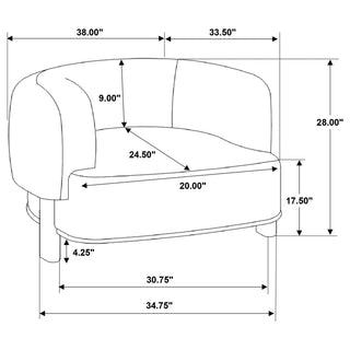 Lawler Upholstered Barrel Back Accent Chair Mushroom