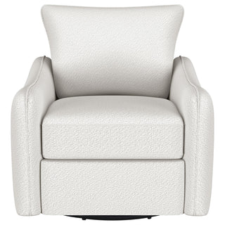 Madia Upholstered Sloped Arm Swivel Glider Chair Vanilla