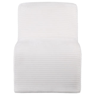 Drayton Upholstered Curved Armless Accent Chair Ivory
