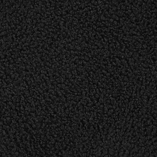 Valia Faux Sheepskin Upholstered Round Storage Ottoman Black