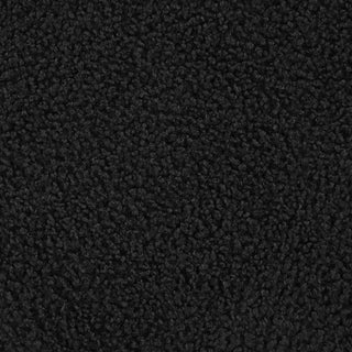 Zena Faux Sheepskin Upholstered Round Ottoman Black