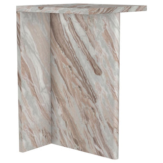 Bowdoin Genuine Marble Accent Side Table Grey