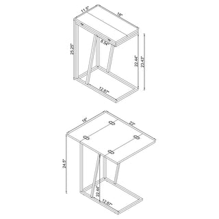 Carly Expandable Engineered Wood C-Shaped Side Table Grey