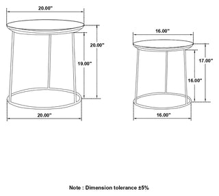 Loannis 2-piece Round Mango Wood Nesting Table Matte Black
