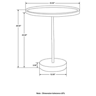 Ginevra 24" Wood Top Marble Base Table Natural and White