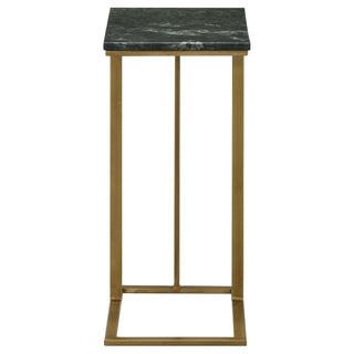 Vicente Marble Top C-Shaped Sofa Side Table Green