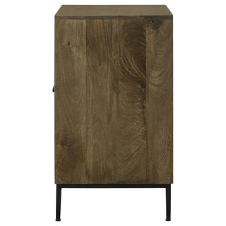 Zaria 2-door Wood Trellis Accent Storage Cabinet Brown