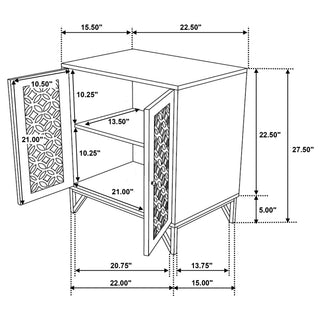 Zaria 2-door Wood Trellis Accent Storage Cabinet Brown