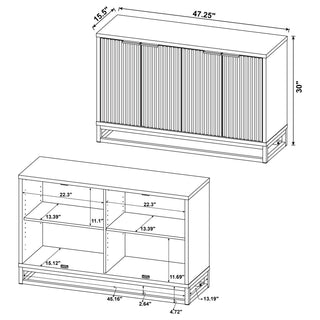 Ryatt 4-door Engineered Wood Accent Cabinet Dark Pine