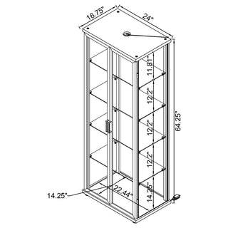 Aero 5-shelf Display Curio Cabinet with LED Lighting White