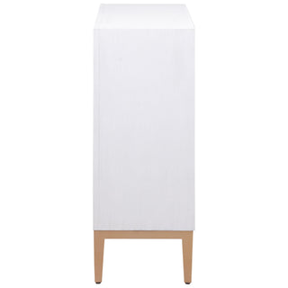Gretchen 2-door Wood Fluted Parquet Cabinet White and Brown