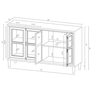 Sylvia 4-door Accent Cabinet Black