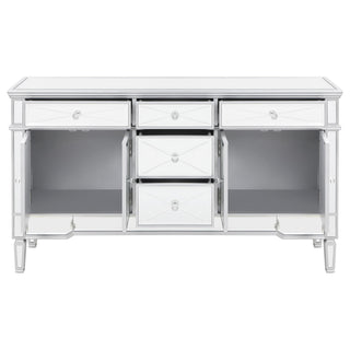 Duchess 5-drawer Mirrored Storage Accent Cabinet Silver