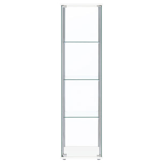 Bellatrix 4-shelf Clear Glass Curio Cabinet White