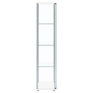 Bellatrix 4-shelf Clear Glass Curio Cabinet White