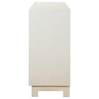 Voula 4-door Wood Accent Storage Cabinet White and Gold