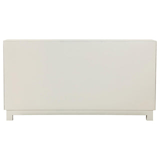 Voula 4-door Wood Accent Storage Cabinet White and Gold