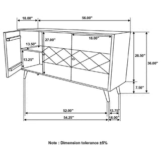 Alyssum 3-door Mango Wood Accent Cabinet Natural