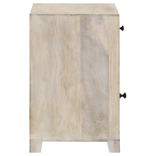 August 1-drawer Trellis Pattern Storage Cabinet White Washed