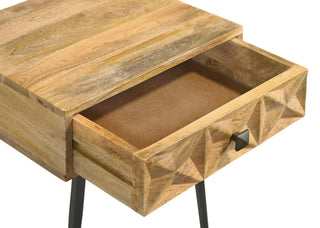 Ezra 1-drawer Rectangular Accent Side Table Natural Mango