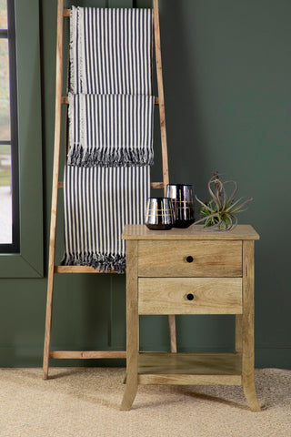 Russo 2-drawer Accent Side End Table Natural Mango
