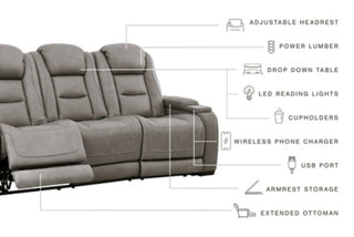 The Man-Den Power Reclining Sofa and Loveseat with Power Recliner