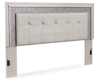 Zyniden Queen Upholstered Panel Headboard, Dresser and Mirror