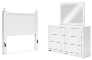 Mollviney Full Panel Headboard, Dresser and Mirror