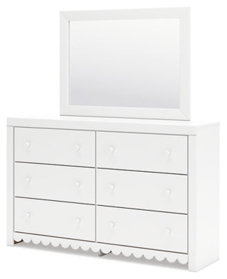 Mollviney Full Panel Headboard, Dresser and Mirror