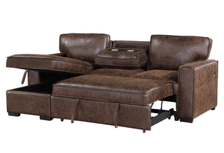 U0203 COFFEE REVERSIBLE CHAISE WITH STORAGE